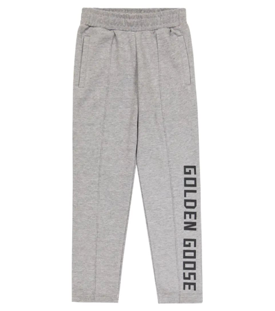 Shop Golden Goose Trousers With Logo In Gray