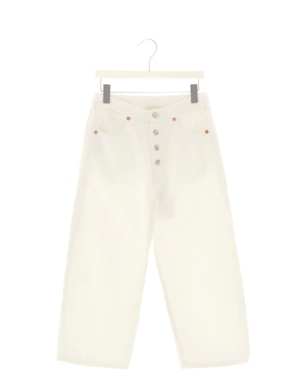 Shop Mm6 Maison Margiela Visible Button Jeans In White