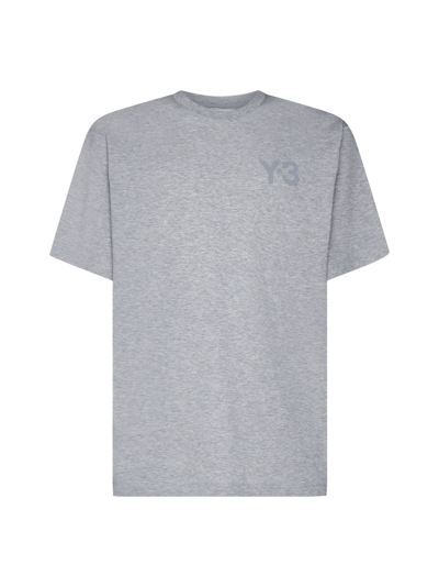 Shop Y-3 T-shirt In Medium Grey Heather