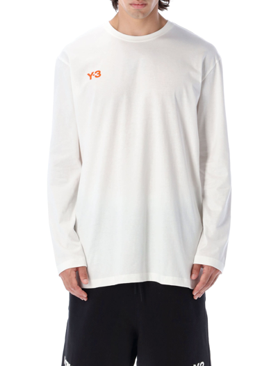 Shop Y-3 Yohji Long Sleeves T-shirt In White