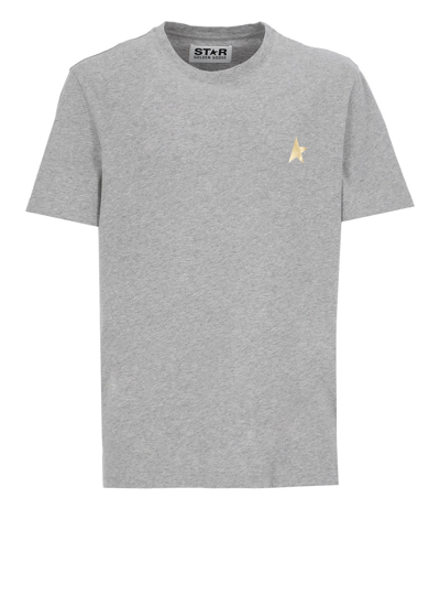 Shop Golden Goose Star T-shirt In Medium Grey Melange/gold