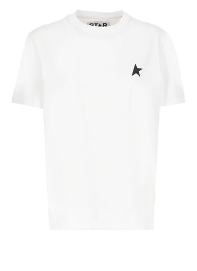 Shop Golden Goose Cotton T-shirt In Optic White/black