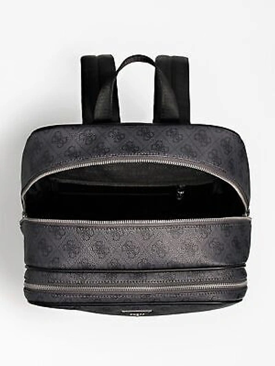Pre-owned Guess Hmvzlap2409 Backpack Backpack Black Logoed