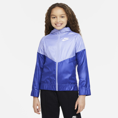 Shop Nike Sportswear Windrunner Big Kids' (girls') Jacket In Purple