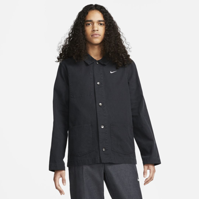 Shop Nike Men's Life Unlined Chore Coat In Black