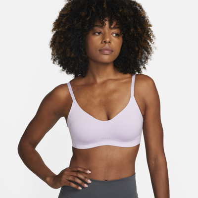 Shop Nike Women's Alate Minimalist Light-support Padded Sports Bra In Purple