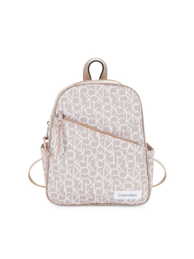 Shop Calvin Klein Women's Evie Logo Travel Backpack In Almond