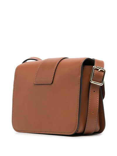 Shop Longchamp Box-trot Logo-plaque Crossbody Bag In Brown
