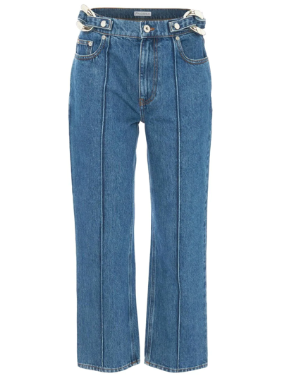 Shop Jw Anderson Chain-link Straight-leg Jeans In Blue