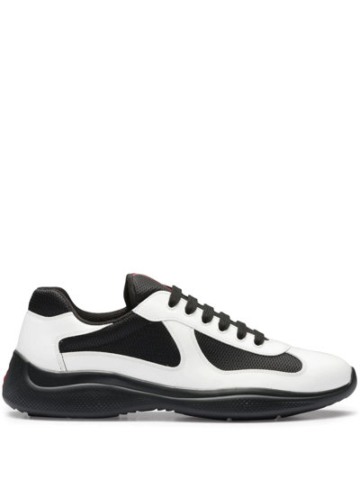 Shop Prada America's Cup Low-top Sneakers In White