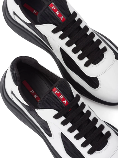 Shop Prada America's Cup Low-top Sneakers In White