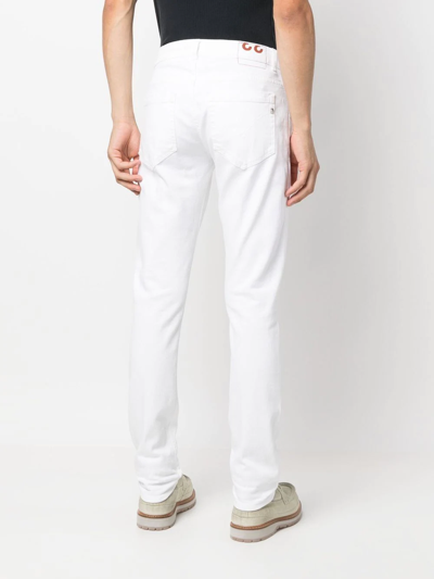 Shop Dondup Straight-leg Cotton Jeans In Weiss