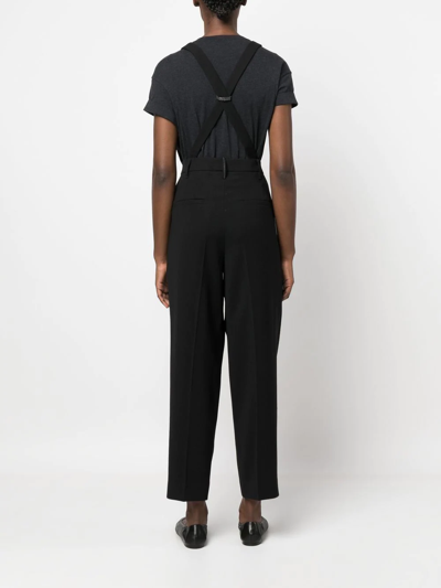 Brunello Cucinelli Cropped Brace-detail Trousers In Black