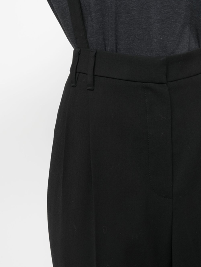 Brunello Cucinelli Cropped Brace-detail Trousers In Black