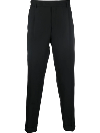 Shop Pt Torino Charm-detail Tailored Trousers In Schwarz