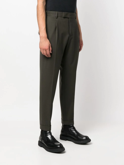 Shop Pt Torino Charm-detail Tailored Trousers In Grün