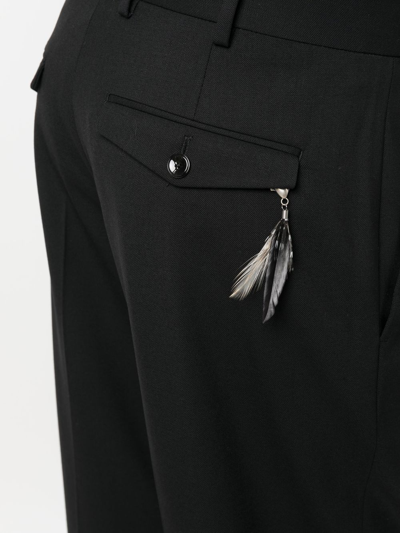 Shop Pt Torino Charm-detail Tailored Trousers In Schwarz