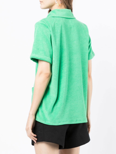 Shop Bambah Towelling-effect Short-sleeve Shirt In Green