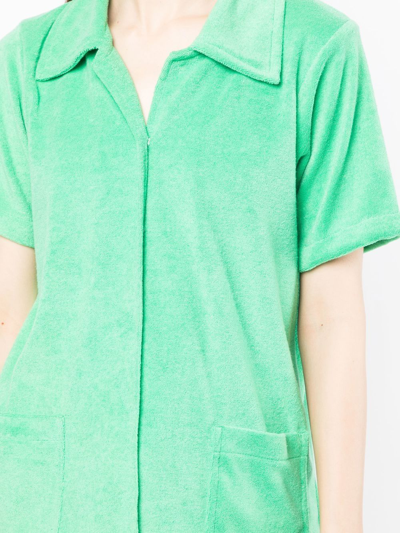Shop Bambah Towelling-effect Short-sleeve Shirt In Green