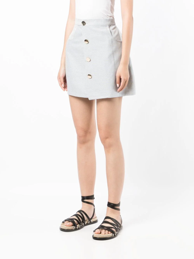 Shop Bambah Pinstripe-print Skirt In White