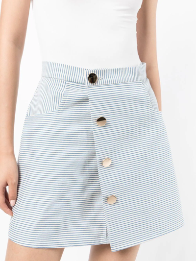 Shop Bambah Pinstripe-print Skirt In White