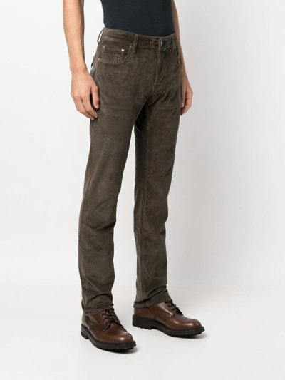 Shop Jacob Cohen Bard Slim-fit Corduroy Trousers In Grün
