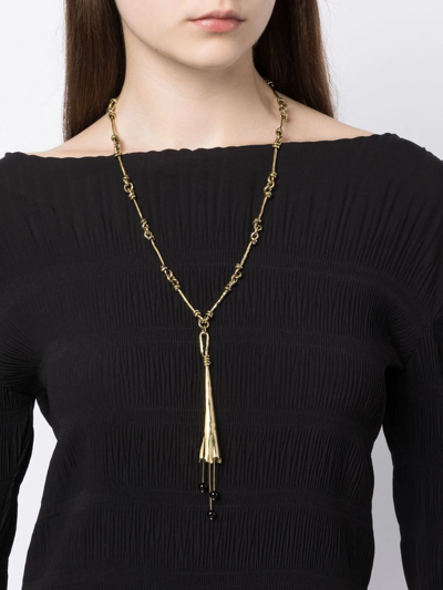 Shop Ulla Johnson Palila Bead-embellished Necklace In Gold