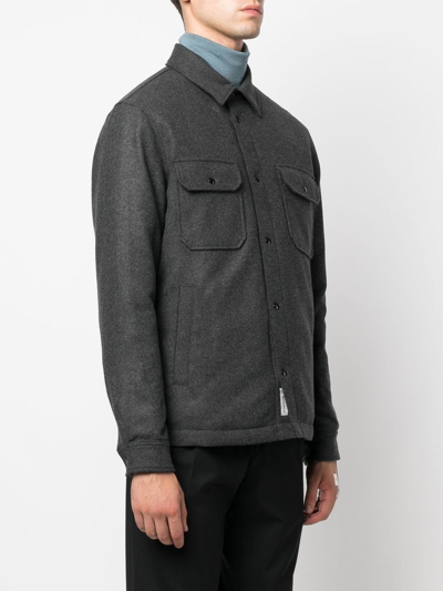 Shop Woolrich Fitted Shirt Jacket In Grau
