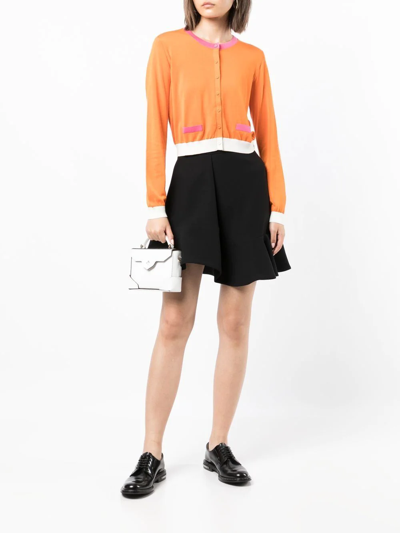 Shop Paule Ka Colour-block Cardigan In Orange