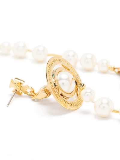 Shop Vivienne Westwood Faux-pearl Drop Earrings In Gold