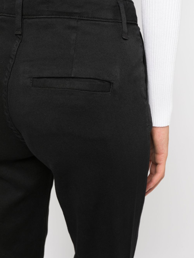 Shop Federica Tosi Side-slit Slim-fit Jeans In Schwarz