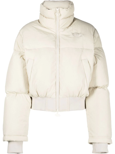 Shop Diesel W-peyton Puffer Jacket In Nude