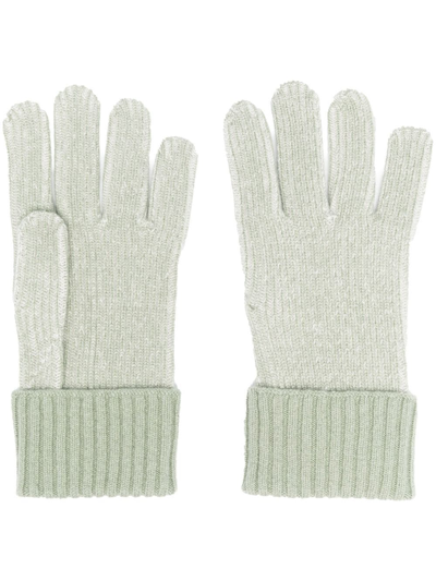 Shop Eleventy Cashmere-knit Gloves In Grün