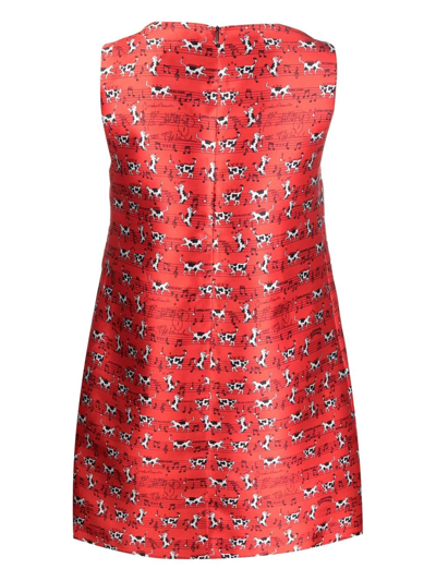 Shop Alessandro Enriquez Graphic-print Mini Shift Dress In Rot