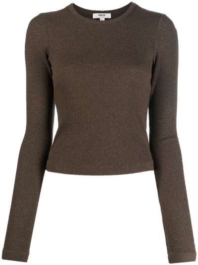 Shop Agolde Fine-knit Long-sleeve Top In Grün