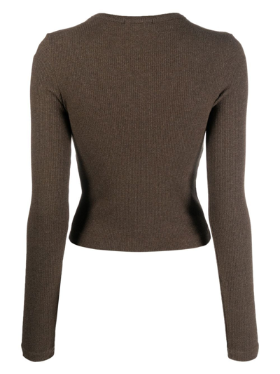 Shop Agolde Fine-knit Long-sleeve Top In Grün