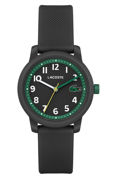 Shop Lacoste Kids' 12.12 Silicone Strap Watch, 33mm In Black