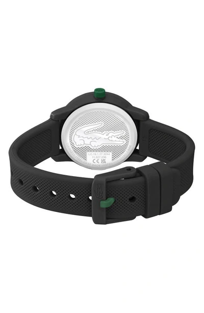 Shop Lacoste Kids' 12.12 Silicone Strap Watch, 33mm In Black
