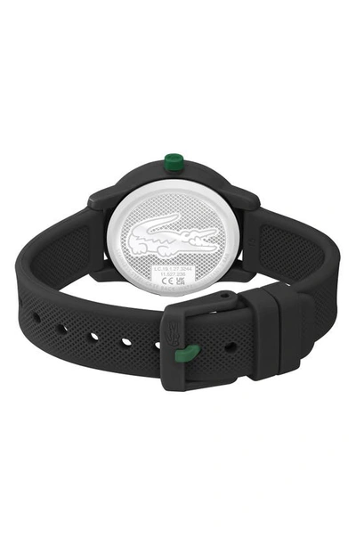 Lacoste Kids' 12.12 Silicone Strap Watch, 33mm In Black