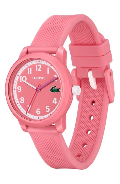 Lacoste Kids' 12.12 Silicone Strap Watch, 33mm In Pink