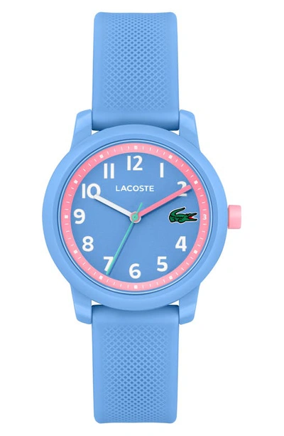 Shop Lacoste Kids' 12.12 Silicone Strap Watch, 33mm In Blue