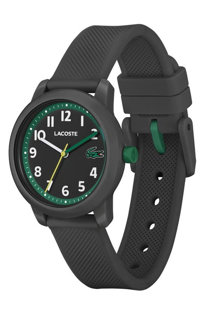 Lacoste Kids' 12.12 Silicone Strap Watch, 33mm In Black