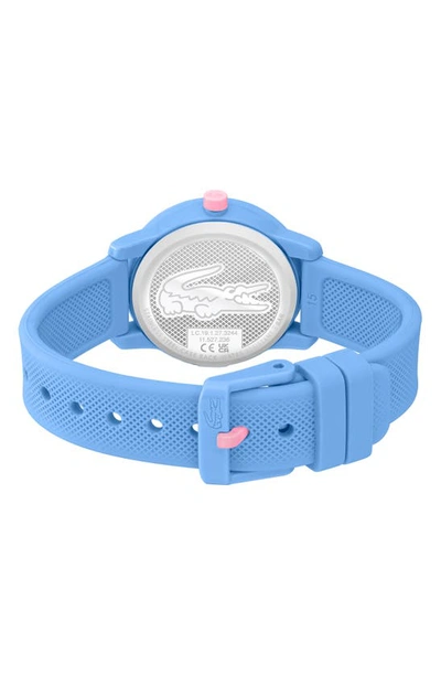 Shop Lacoste Kids' 12.12 Silicone Strap Watch, 33mm In Blue