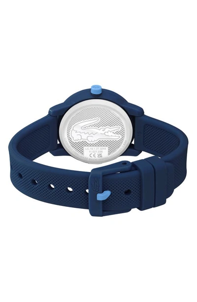 Lacoste Kids L.12.12 Light Navy Silicone Strap Watch 32mm Women's Shoes In Navy