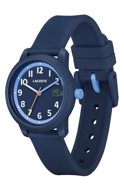 Shop Lacoste Kids' 12.12 Silicone Strap Watch, 33mm In Navy