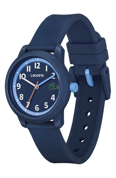 Lacoste Kids L.12.12 Light Navy Silicone Strap Watch 32mm Women's Shoes In Navy
