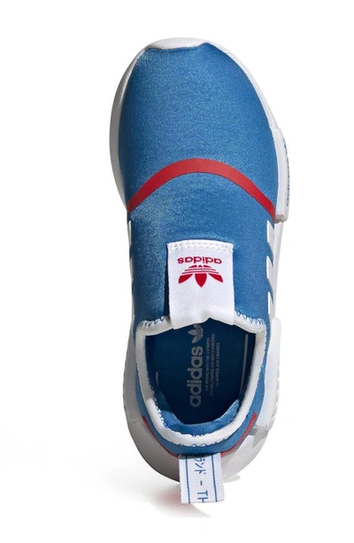 Shop Adidas Originals Nmd 360 Slip-on Sneaker In Blue Rush/ White/ Vivid Red