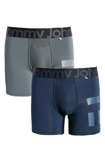 Shop Tommy John 2-pack 360 Sport 4-inch Hammock Pouch™ Boxer Briefs In Turbulence/ Dress Blues