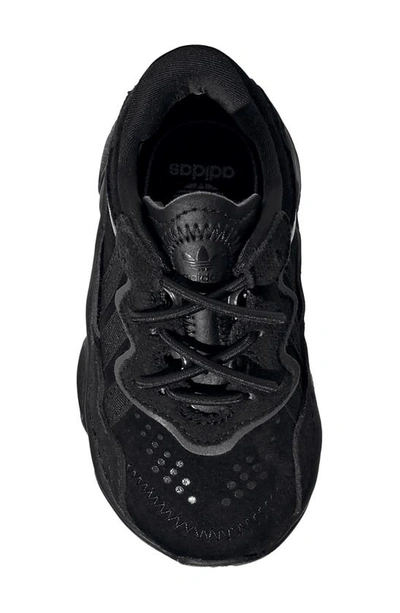 Adidas Originals Adidas Boys Black Kids Ozweego Suede And Mesh Trainers 6-8 Years In Black/ Black/ Night Metallic