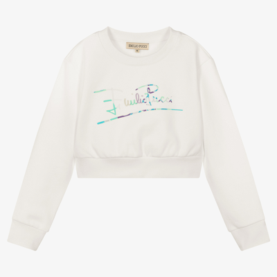 Shop Emilio Pucci Pucci Teen Girls Ivory Sweatshirt